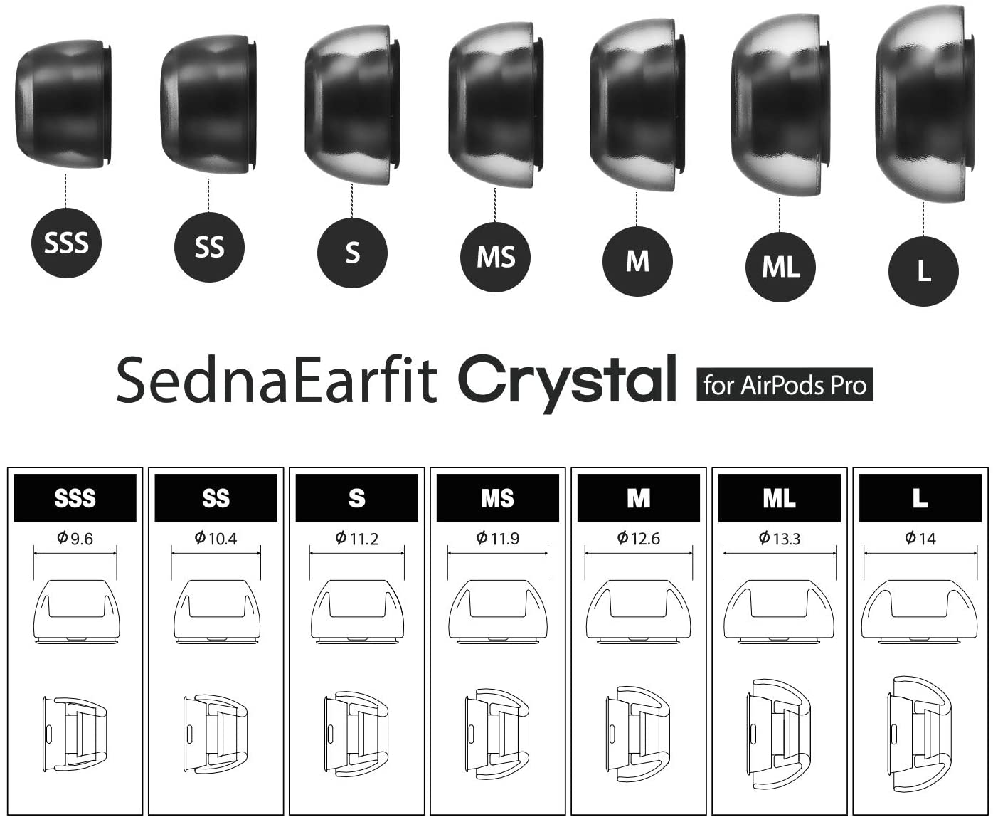 AZLA SednaEarfit 水晶适用于 Airpods Pro 3 对装